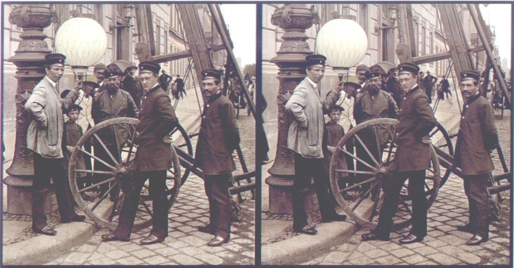 August Fuhrmann Installation einer Gaslaterne, ca. 1890